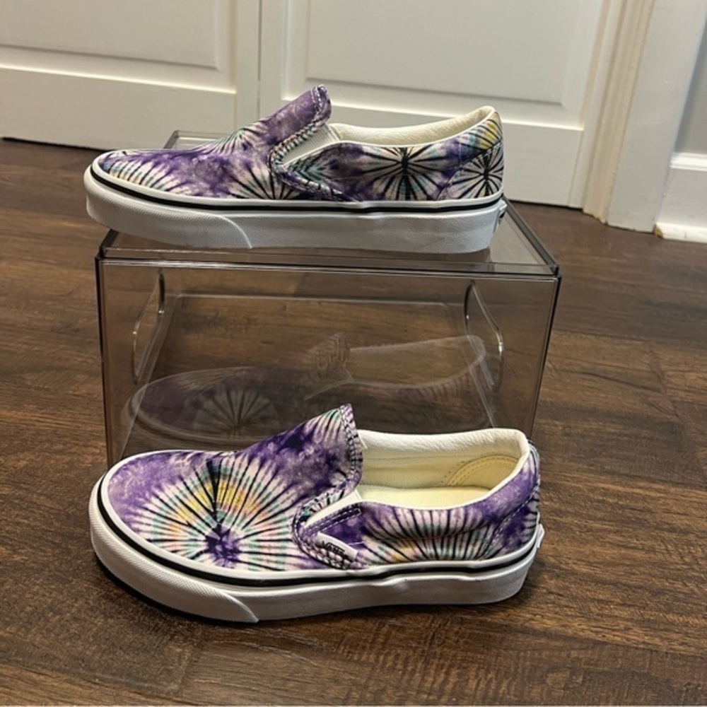 Vans Purple Tie Dye Canvas Classic Slip-On Sneakers Size Women’s 5